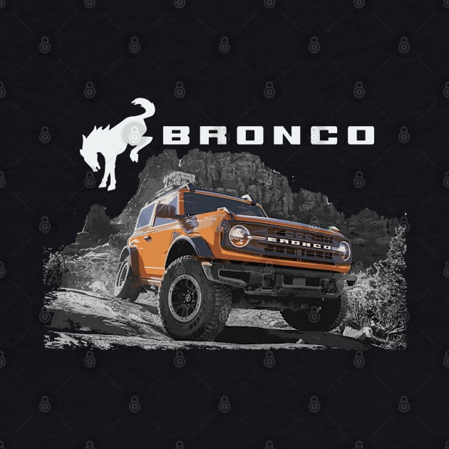 6th gen bronco 6g Black Diamond Cyber Orange Murica by cowtown_cowboy